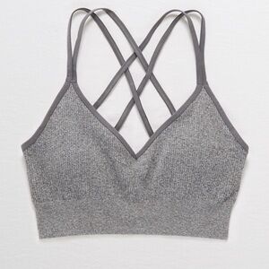 NWT Aerie Seamless Strappy Padded Bralette - Shell Gray, XL